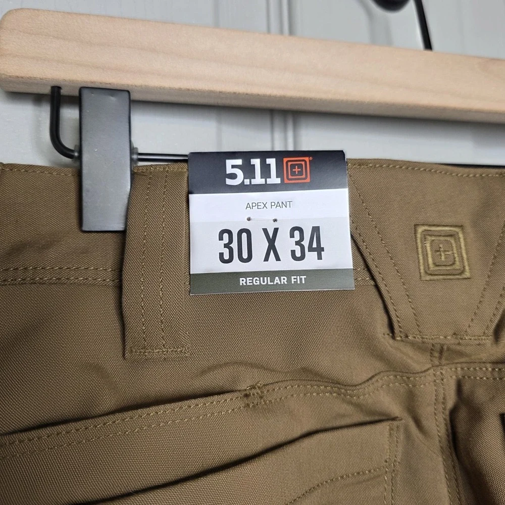 NWT 5.11 Mens 30X34 Tactical Apex Cargo Pant Stretch Battle Brown Regular Fit